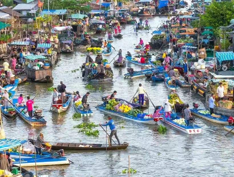 Markt auf dem Wasser in Soc Trang, Vietnam
