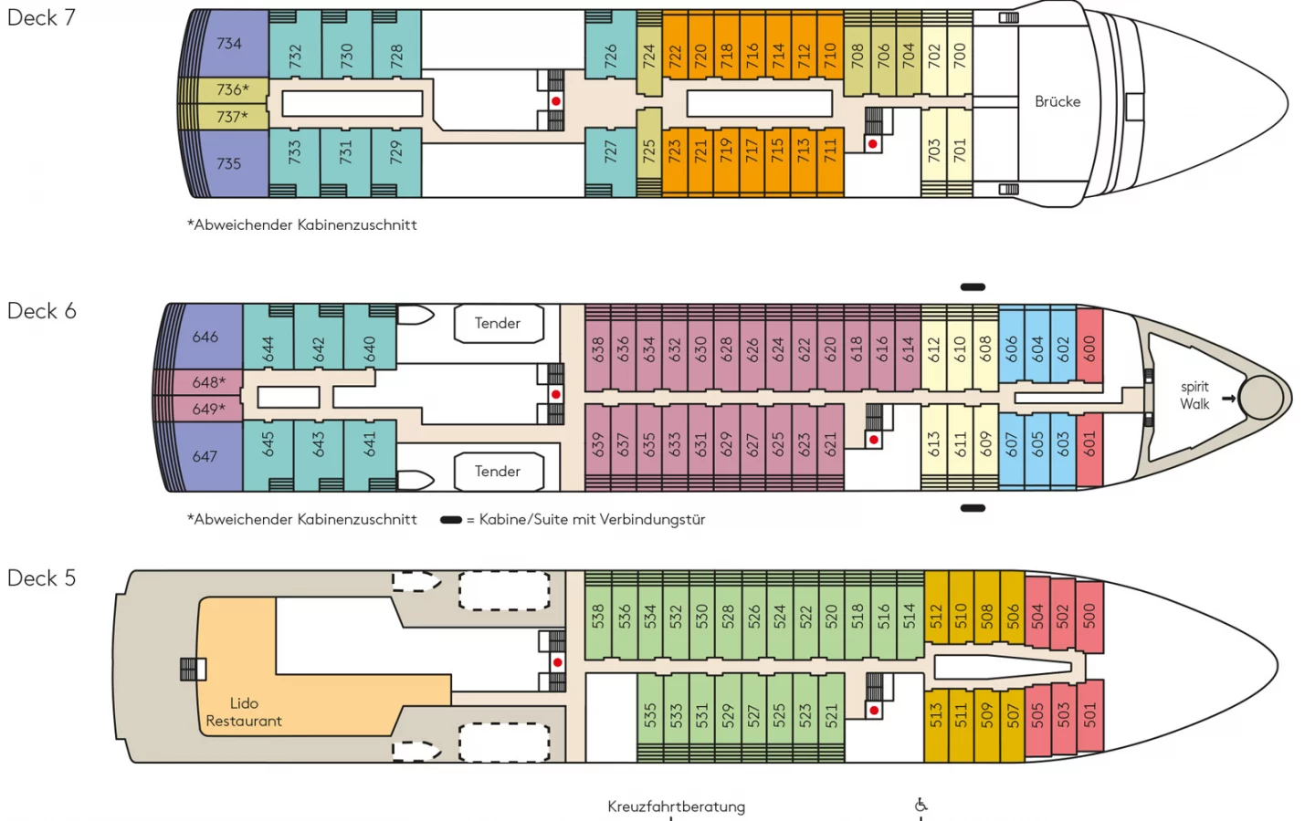Decksplan hanseatic spirit